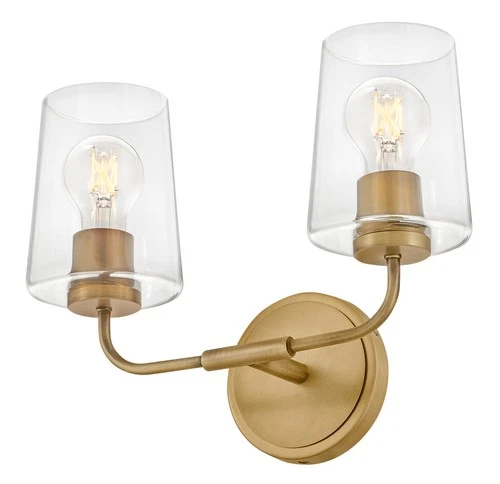 Lark 853452-CL Kline 2 Light 14"W Vanity Light - Brass - Picture 3 of 12