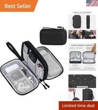 Elegant Electronic Organizer: Waterproof Travel Tech Pouch with 8 Compartments