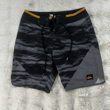 Quicksilver Shorts Size 29 Men Gray Swimming Trunks New Wave 19 Surfer