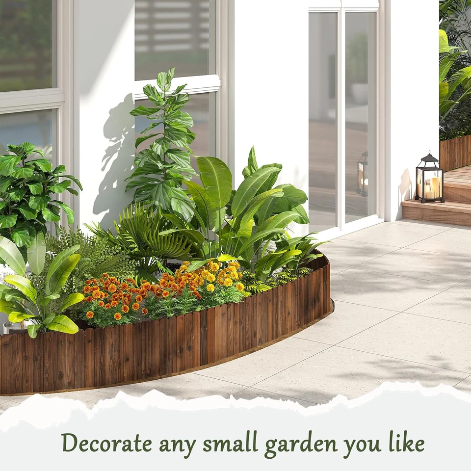 Borde de jardín de madera Cerca de jardín de madera Sin excavación Borde de paisaje Cerca de césped Foto 4 de 4