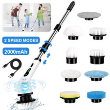 Electric Cleaning Brush Rotary Floor Scrubber Long Handle Cordless Turbo Scrub