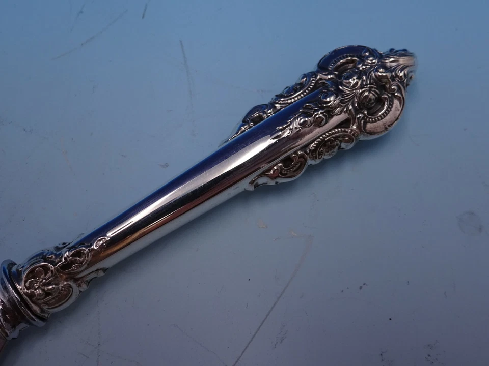 Faca de prata esterlina grande barroca por Wallace queijo e salsicha personalizada 7" - Imagem 2 de 3