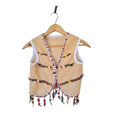 Vintage 70's Kid's Handmade Hippie Beaded Vest S