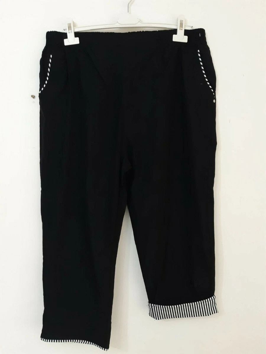 Ladies Cherry Berry Women Capri Cropped 3 4 Turn Up Pants Trousers Plus Size