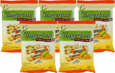 [ 5x 125g ] AGEL Ingwer Bonbons mit Mango-Geschmack Ginger Candy Mango Flavor