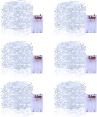 Fairy Lights Batterie Pack 6 Stück, 50 LED Lichter, 2 Betriebsmodi für Garten...