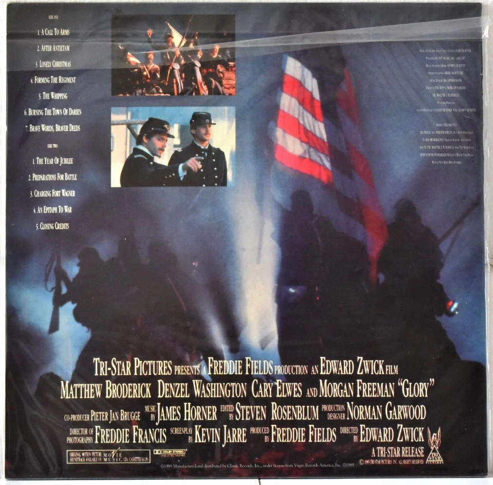 AUDIOPHILE - TAS LIST CLASSIC RECORDS USA 1998 JAMES HORNER "Glory" SDTK 180g SS - Image 2 of 2