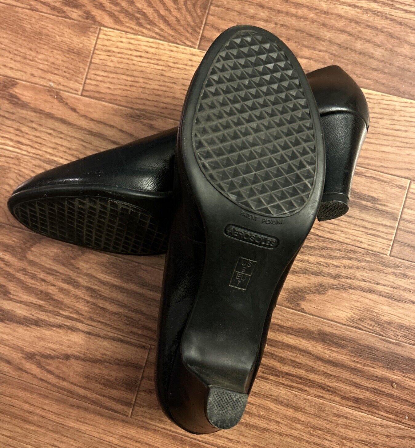 Aerosoles Heelrest Size 9 Black Leather Pumps Sli… - image 6