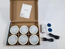 USB Rechargeable RGB Puck Lights with Remote, Color Changing 1600mAh Tap Lights