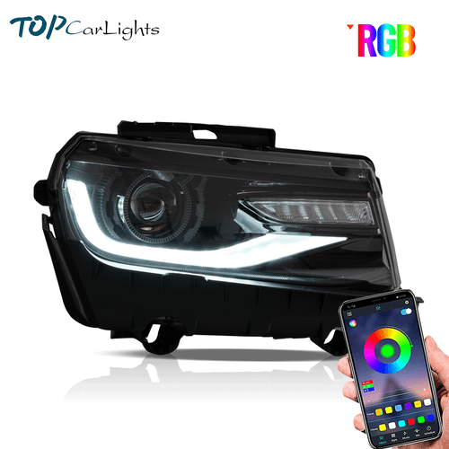 VLAND RGB DRL LED Projector Headlights For 2014 2015 Chevy Camaro Front Lamps - Foto 2 di 12