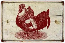 Chickens Vintage Look Chic Distressed Metal Sign 108120020100