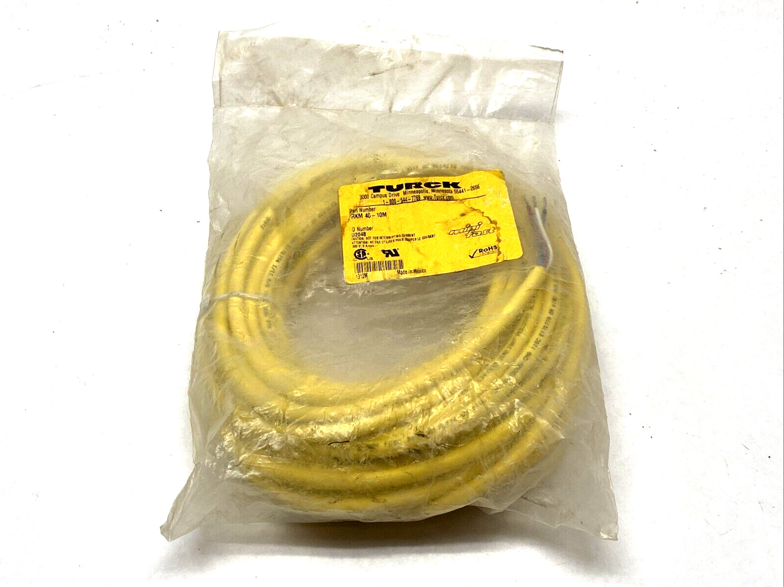 Turck RKM 40-10M Single Ended Cordset 10m Length