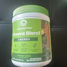 Amazing Grass Green Superfood Energy Lemon Lime 7 4 oz 210 g All-Natural,!!