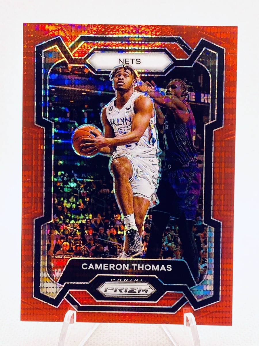 2023-24 Panini Prizm Cameron Thomas Red Seismic Prizm #/299