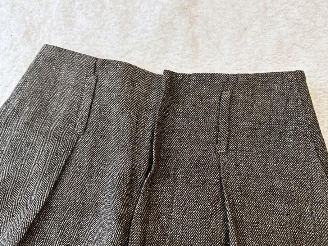 Brunello Cucinelli Women's Pants Herringbone Linen Size 38 ITALY