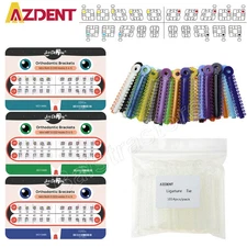 1014 pc AZDENT Dental Orthodontic Ligature Ties Elastic/20Pc Bands Brackets