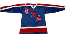 1980s USA Olympic Hockey Team Vintage Hockey Jersey   Men  s Medium