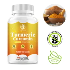 90 Capsules Turmeric Curcumin 2000mg Herbal Extract w/ BioPerine Highest Potency