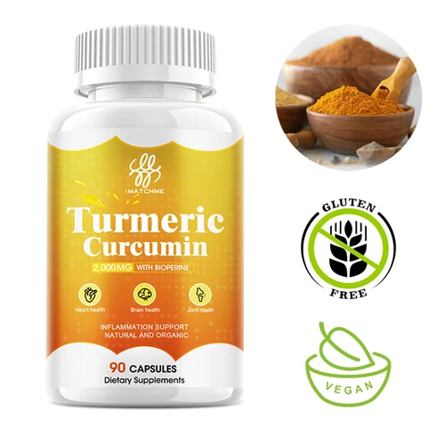 Turmeric Curcumin Capsules 2000Mg Extract with BioPerine Black Pepper Ginger