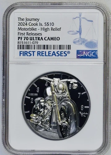 2024 The Journey Motorbike Cook Islands 2oz .999 Silver NGC PF70 FR Mint 999!