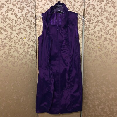 Samuel Dong Purple Ruffle Full Zip Dress Size Medium M