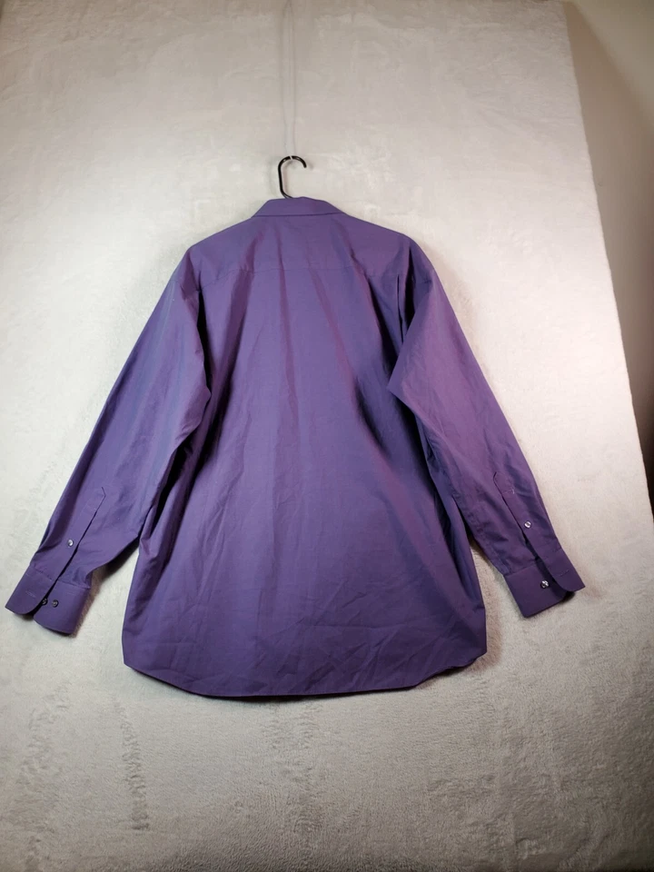 Crazy Horse Shirt Mens Size 16.5 Purple Cotton Long Sleeve Collared Button Down - Image 2 of 4