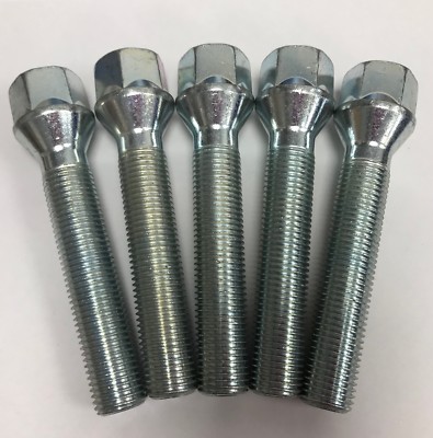 20x Silver M14x1.5 60° Alloy Wheel Bolts – 50mm Thread, Fits BMW E65 X3 X5 E53
