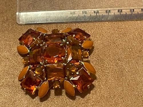 JOAN RIVERS Brooch Orange Classics Return to Splendor Magnificent Pin Vintage - Picture 3 of 7