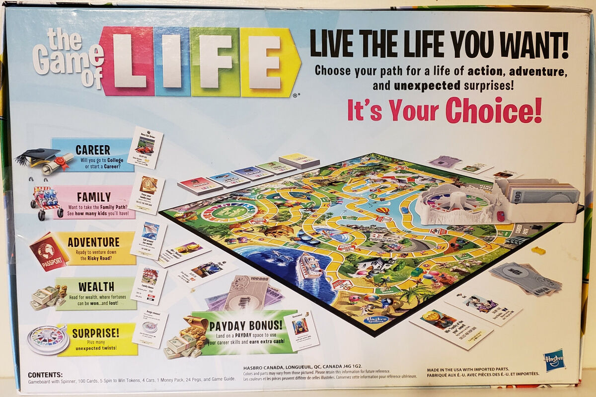 Hasbro Gaming The Game of Life Game, Family Board Game for 2-4 Players,  Indoor Game for Kids Ages 8 and Up, Pegs Come in 6 Colors