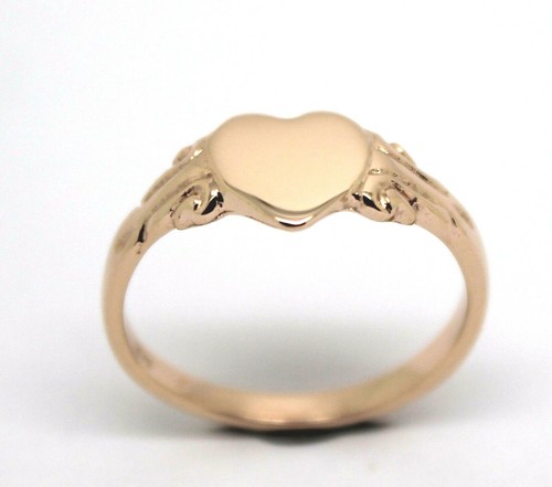 Size I Genuine New 9ct 9k Rose Gold 375 Heart Signet Ring *Free express post - Picture 12 of 12