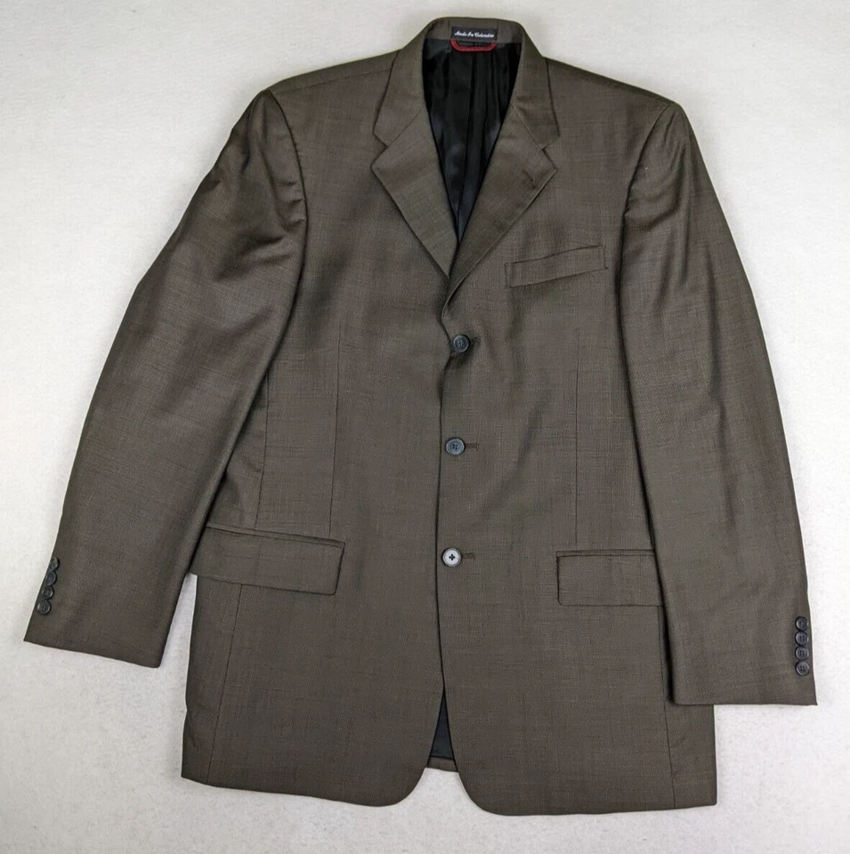 Pierre Cardin Men's Suit Size 42L Brown Woven 100% Worsted Wool Pants 36x31.5 - Image 4 of 4