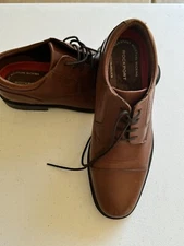 Rockport brand  dressport hydroshield waterproof laceup shoes, British tan 9.5
