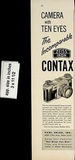 1957 Contax Camera Ten Eyes Zeiss Ikon Vintage Print Ad 6803