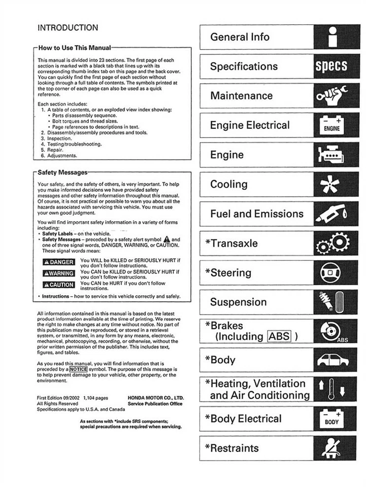 Honda S2000 2000 2001 2002 2003 manual de reparación de servicio de taller Foto 2 de 4