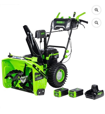 #ad #ad Greenworks Pro 60v 24 Inch Two Stage Snow Blower with Battery and Charger New $1300.00