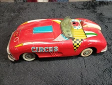 cragstan tin litho friction toy car 1950s circus edition
