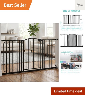 #ad Safety 30.5 58quot; Extra Wide Arch Baby Gate with Door Pressure Mount Walk Thro... $142.99