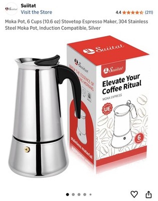 Moka Express ( 6Tazas) Stainless Steel Damaged Box