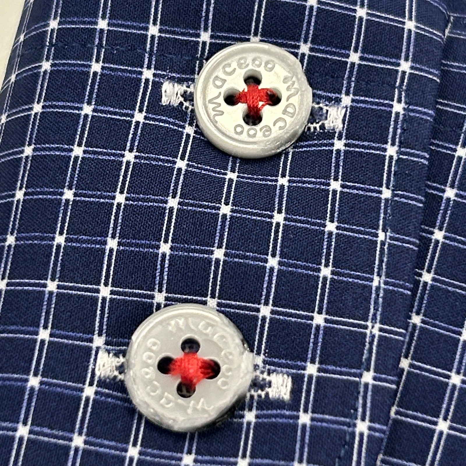 Maceoo Einstein Micro Check Button Front Shirt Bl… - image 4