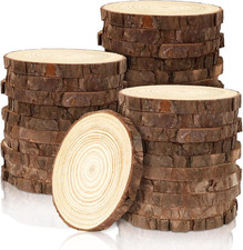 30 Pack Nature Unfinished Wood Slices, 3.5-4 Inches round Wooden Circle with Tre