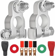 Battery Terminal Connectors,Military Spec Positive Negative 14 PCS, Silver 