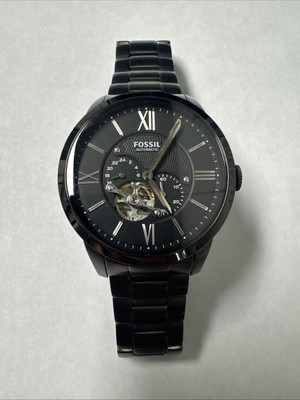 Fossil Townsman Mechanical Black Dial and Smoke Stainless Steel Band ME3172