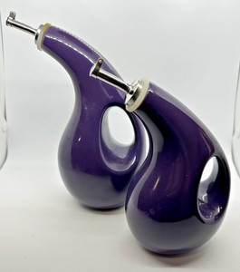 Eggplant Purple Rachel Ray-Stoneware Vinegar & Olive Oil Dispenser Bottle Set