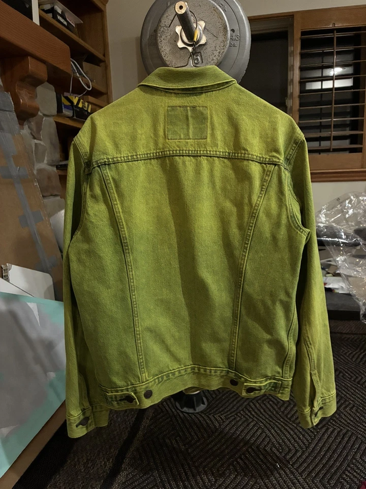 Chaqueta de Camionero Levi's Neón Verde Slime Denim Para Hombre Talla Mediana Rara Foto 2 de 2