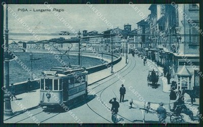 Pisa Città Lungarno Regio Tram postcard WX1187