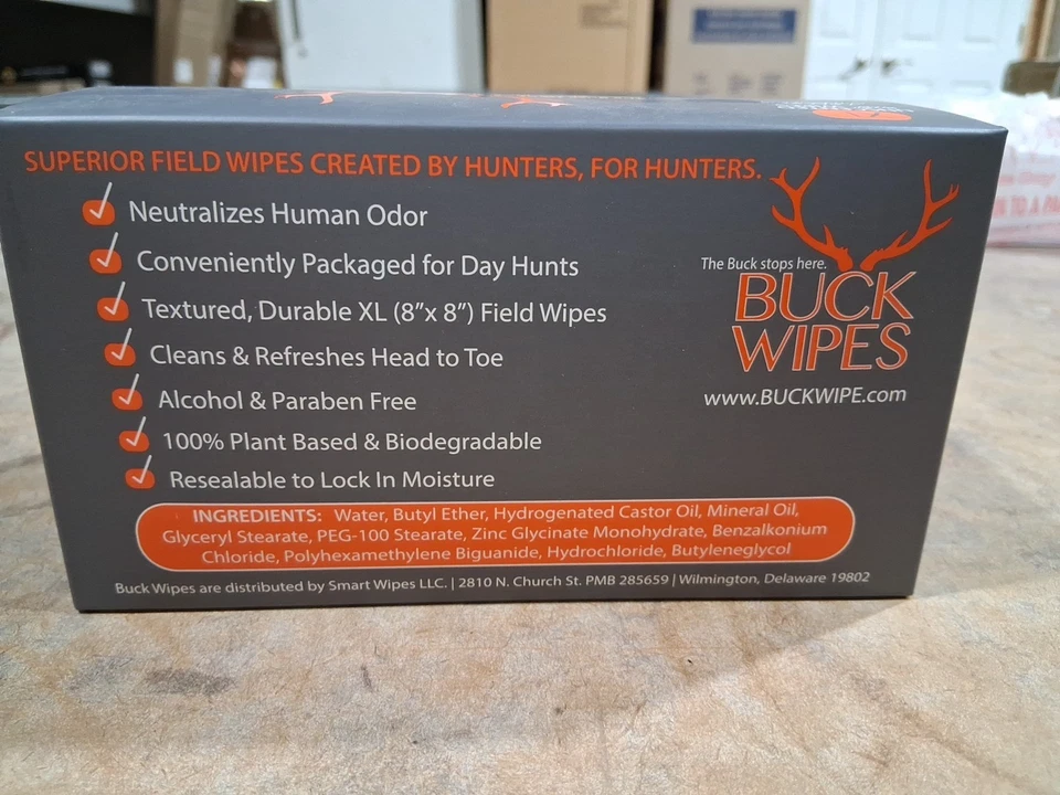 BRAND NEW PACKAGE XL BUCK WIPES FOR THE HUNTER 8X8 XL OF 7( 5 WIPE PACK) - Image 3 of 4