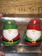 Sleigh Bell Bistro Very Merry Gnomes Salt Pepper Shakers Ceramic Christmas NEW