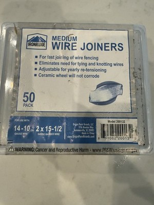 IRONRIDGE Medium WIRE JOINERS for Fencing 14-10 Gauge 50-pack Model 200132 - NEW