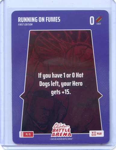 2026 Bo Jackson Battle Arena Play Card SSP #PL-15 RUNNING ON FUMES