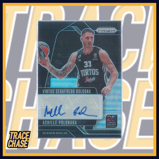 2024-25 Panini Prizm Euroleague Basketball Achille Polonara Signatures Black 1/1